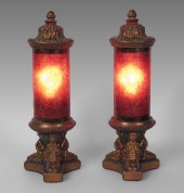 PAIR OF ART DECO MICA SHADE LA