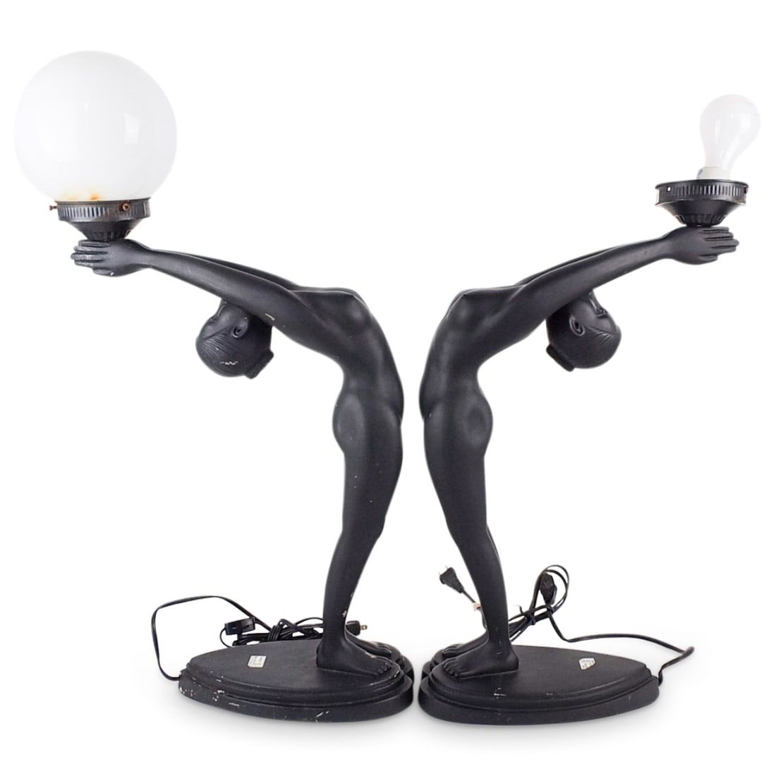 PAIR OF ART DECO NUDE FIGURAL