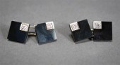 PAIR OF ART DECO PLATINUM, BLA