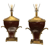 PAIR OF ART DECO STYLE BRASS P