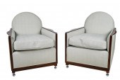 PAIR OF ART DECO STYLE BERGERE