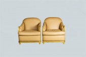 PAIR OF ART DECO STYLE GILTWOO