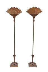 PAIR OF ART DECO STYLE PATINAT