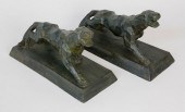 PAIR OF ART DECO STYLE GREEN P