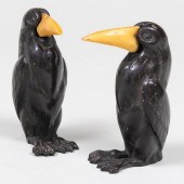 PAIR OF ART DECO STYLE BRONZE