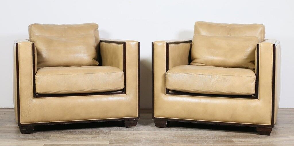 PAIR OF ART DECO STYLE LOUNGE
