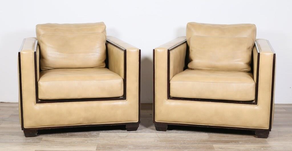 PAIR OF ART DECO STYLE LOUNGE