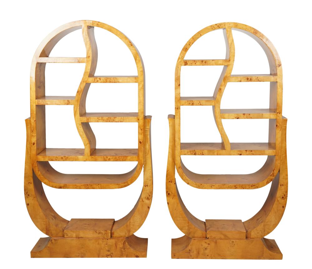 PAIR OF ART DECO-STYLE BURL