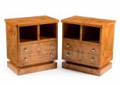 PAIR OF ART DECO-STYLE BURLWOO