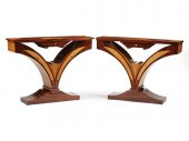 PAIR OF ART DECO-STYLE INLAID