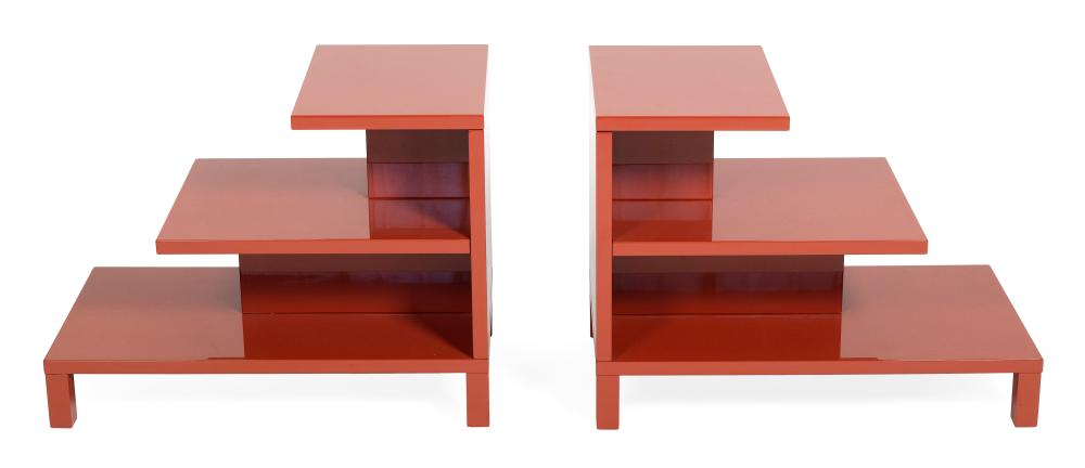 PAIR OF ART DECO-STYLE RED