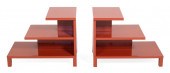 PAIR OF ART DECO-STYLE RED LAC