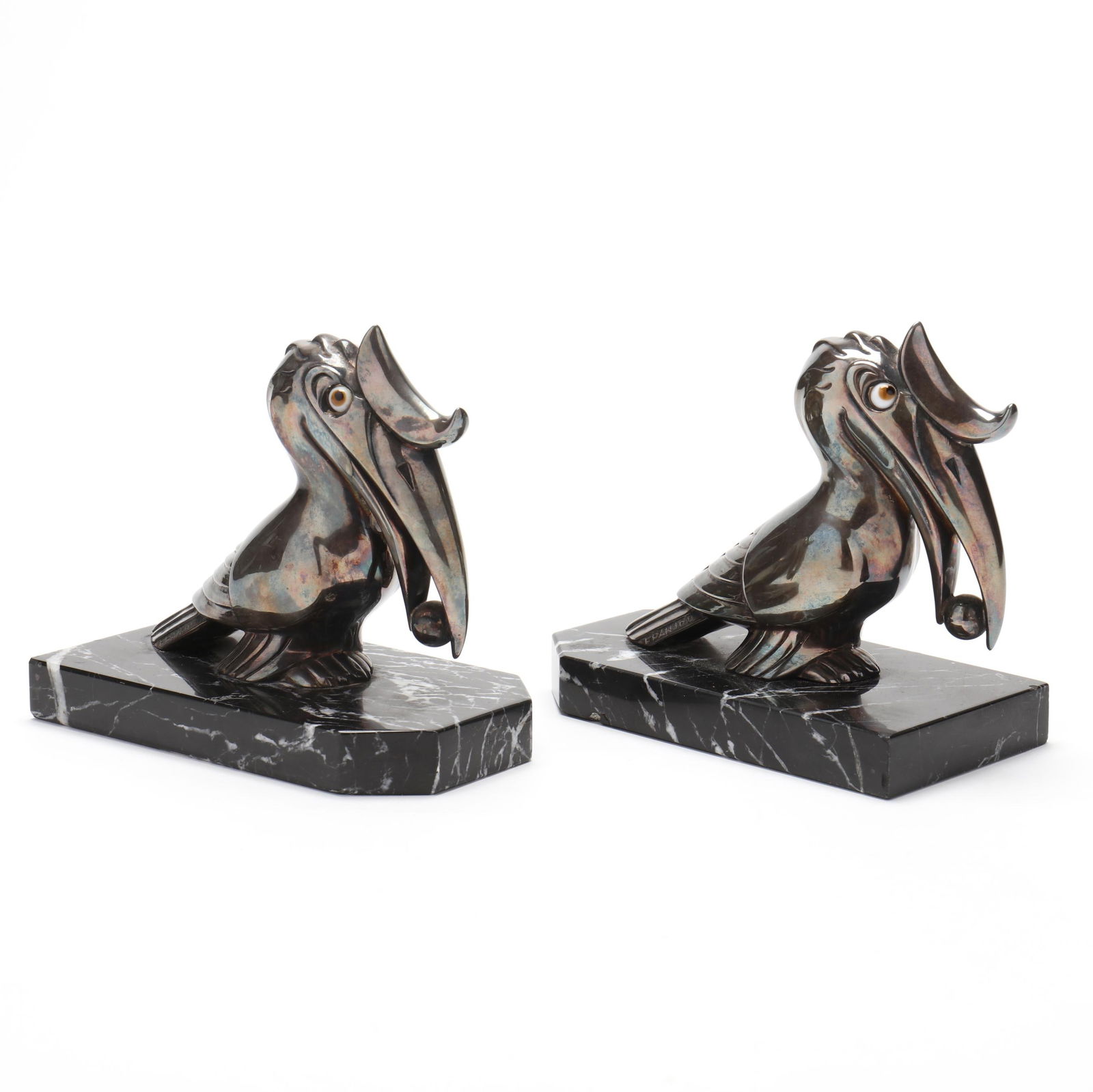 PAIR OF ART DECO TOUCAN BOOKENDS,