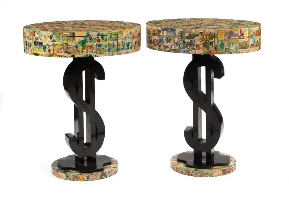 PAIR OF ART MODERNE COMIC VENEER