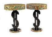 PAIR OF ART MODERNE COMIC VENE