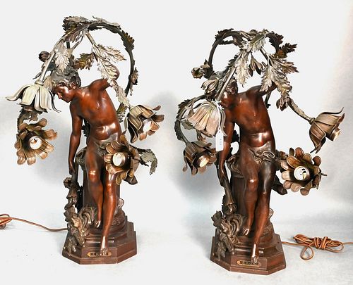 PAIR OF ART NOUVEAU FIGURAL