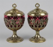 PAIR OF ART NOUVEAU SILVERED B