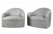 PAIR OF ARTERIORS LEATHER SWIV