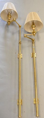PAIR OF ARTICULATING BRASS POLE