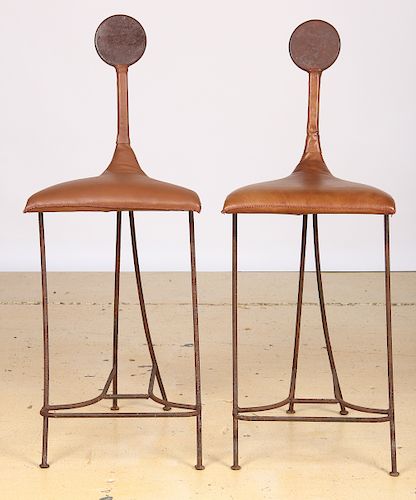 PAIR OF ARTISAN IRON FRAME