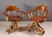 PAIR OF ARTISAN STUDIO SWIVEL