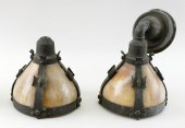 PAIR OF ARTS AND CRAFTS SLAG G