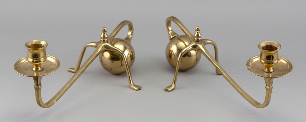 PAIR OF ARTS AND CRAFTS BRASS
