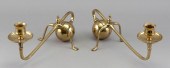 PAIR OF ARTS AND CRAFTS BRASS
