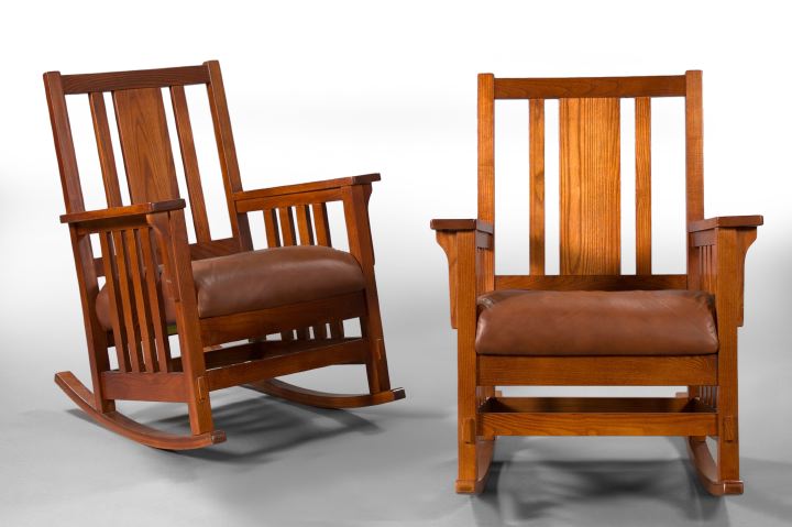 Pair of Arts and Crafts-Style Oak