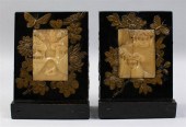 PAIR OF ASIAN BLACK AND GOLD L