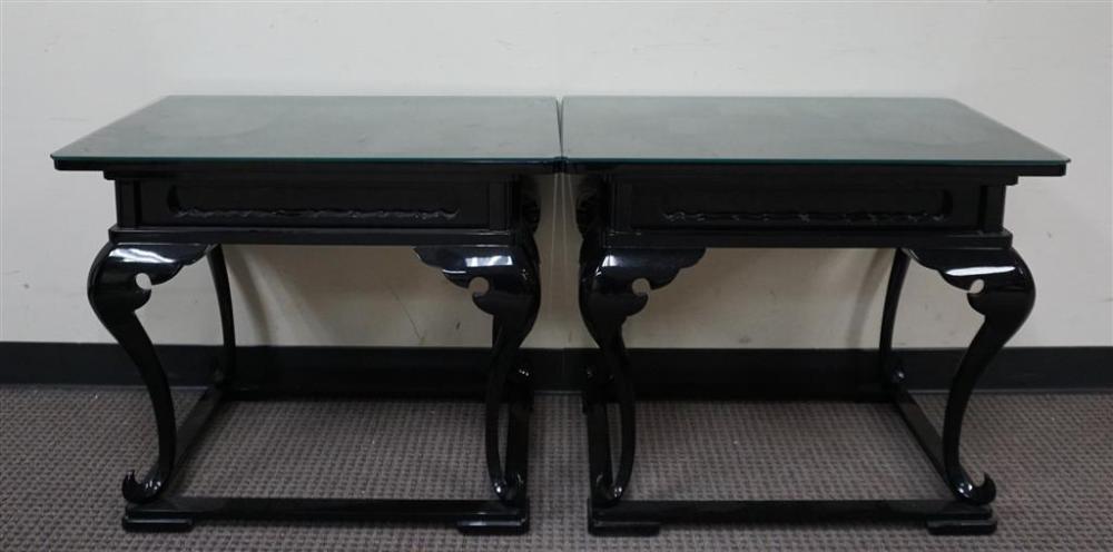 PAIR OF ASIAN BLACK LACQUERED
