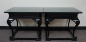 PAIR OF ASIAN BLACK LACQUERED