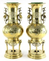 Pair of Asian Brass Censers20t