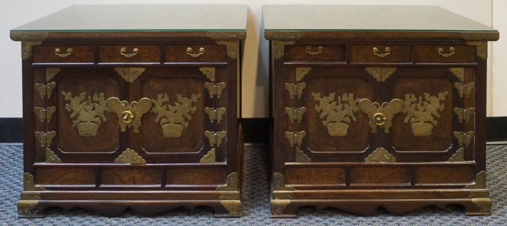 PAIR OF ASIAN BRASS MOUNTED