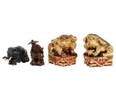 Pair of Asian carved and decor