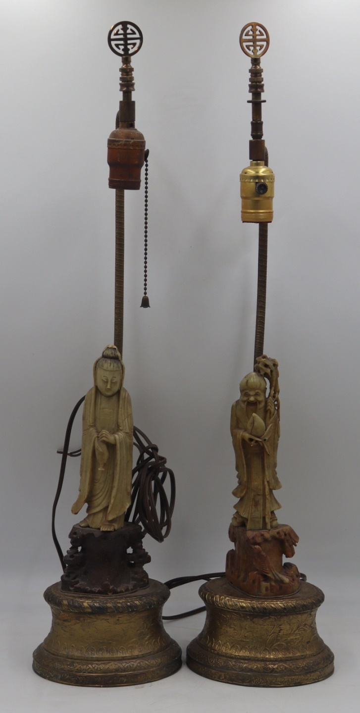 PAIR OF ASIAN CARVED SOAPSTONE