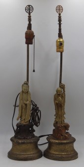 PAIR OF ASIAN CARVED SOAPSTONE