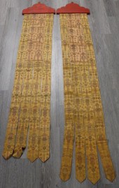 PAIR OF ASIAN EMBROIDERED HANG