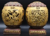 PAIR OF ASIAN GILT METAL AND L