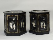 PAIR OF ASIAN HEXAGONAL STANDS