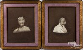 PAIR OF ASIAN SILKWORK PORTRAI