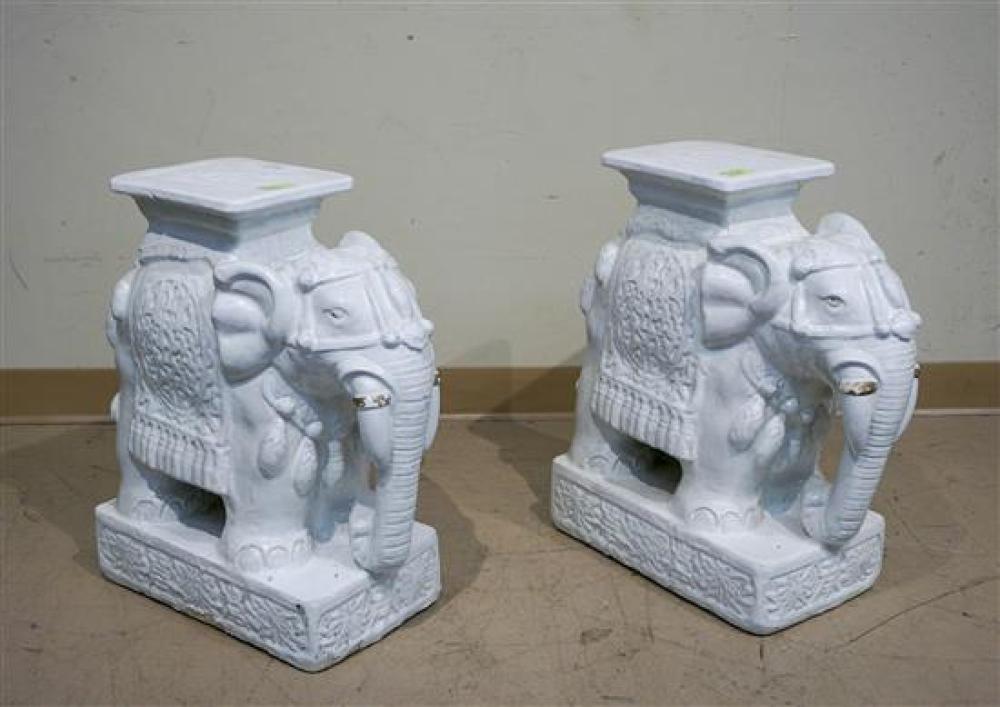 PAIR OF ASIAN WHITE GLAZED