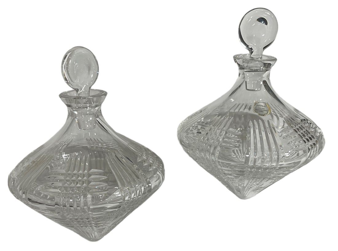 PAIR OF ASTRAL CRYSTAL DECANTER