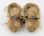 PAIR OF ATHAPASCAN MOCCASINS,