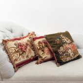 PAIR OF AUBUSSON PILLOWS<br>To