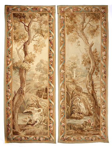 PAIR OF AUBUSSON TAPESTRY