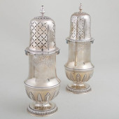 PAIR OF AUCOC SILVER MUFFINEER