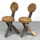 Pair of Audoux-Minet rope chai