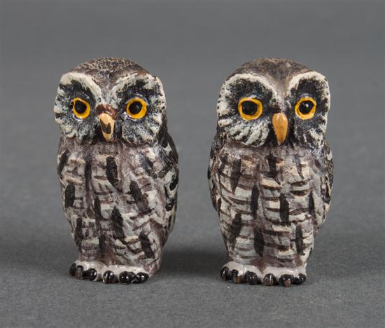 Pair of Austrian cold painted
