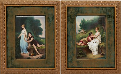 PAIR OF AUSTRIAN HAND-PAINTED
